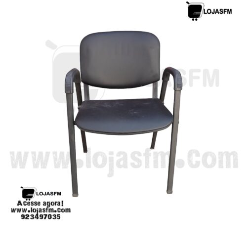 Cadeira de Espera com Estrutura Metálica – Preta | Entrega e Montagem Inclusas