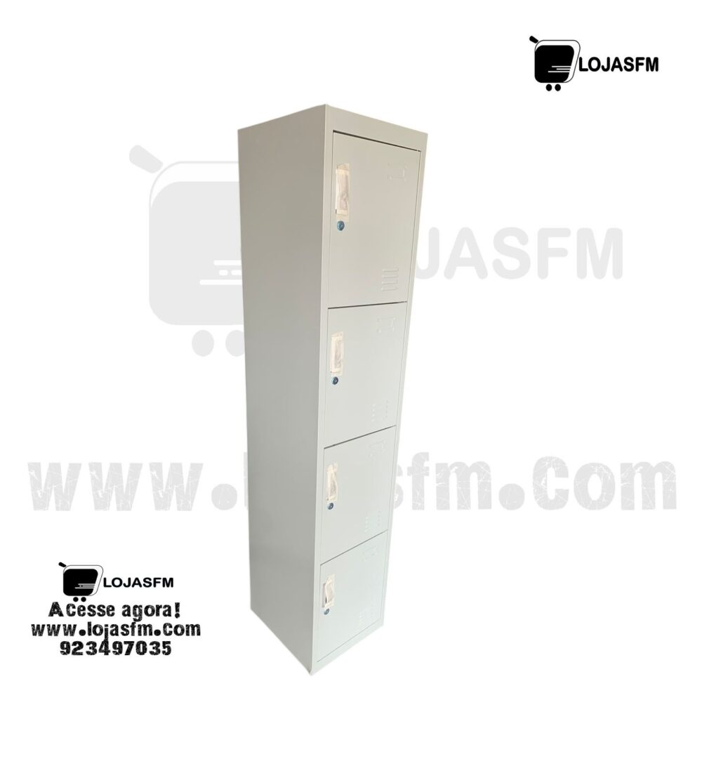 Cacifo Metálico Cinza com 4 Portas | Entrega e Montagem Incluídas - Image 1