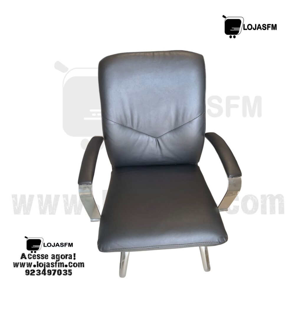 Cadeira Fixa Preta com Apoio de Braços – Entrega e Montagem Inclusas - Image 1