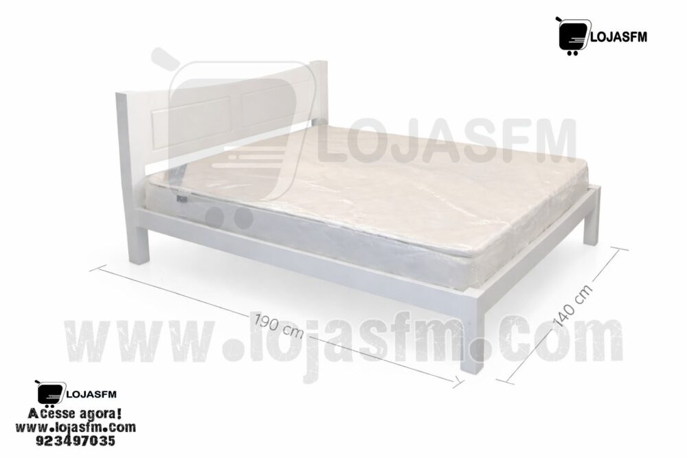Cama Casal Branca 190x140 cm com Entrega e Montagem - Image 1