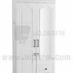 Guarda-Roupa Clássico Branco com Espelho – 2 Portas + 2 Gavetas (194 × 80 × 45 cm)  Entrega e Montagem Inclusas