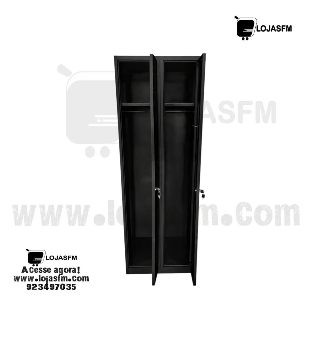 Cacifo Metálico Preto com 2 Portas – Entrega e Montagem Incluídas - Image 3