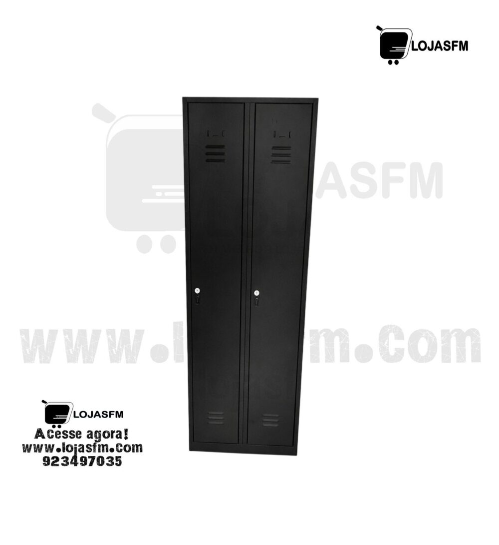 Cacifo Metálico Preto com 2 Portas – Entrega e Montagem Incluídas - Image 1
