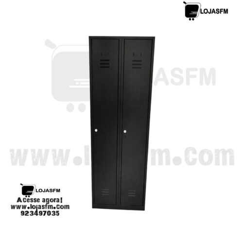 Cacifo Metálico Preto com 2 Portas – Entrega e Montagem Incluídas