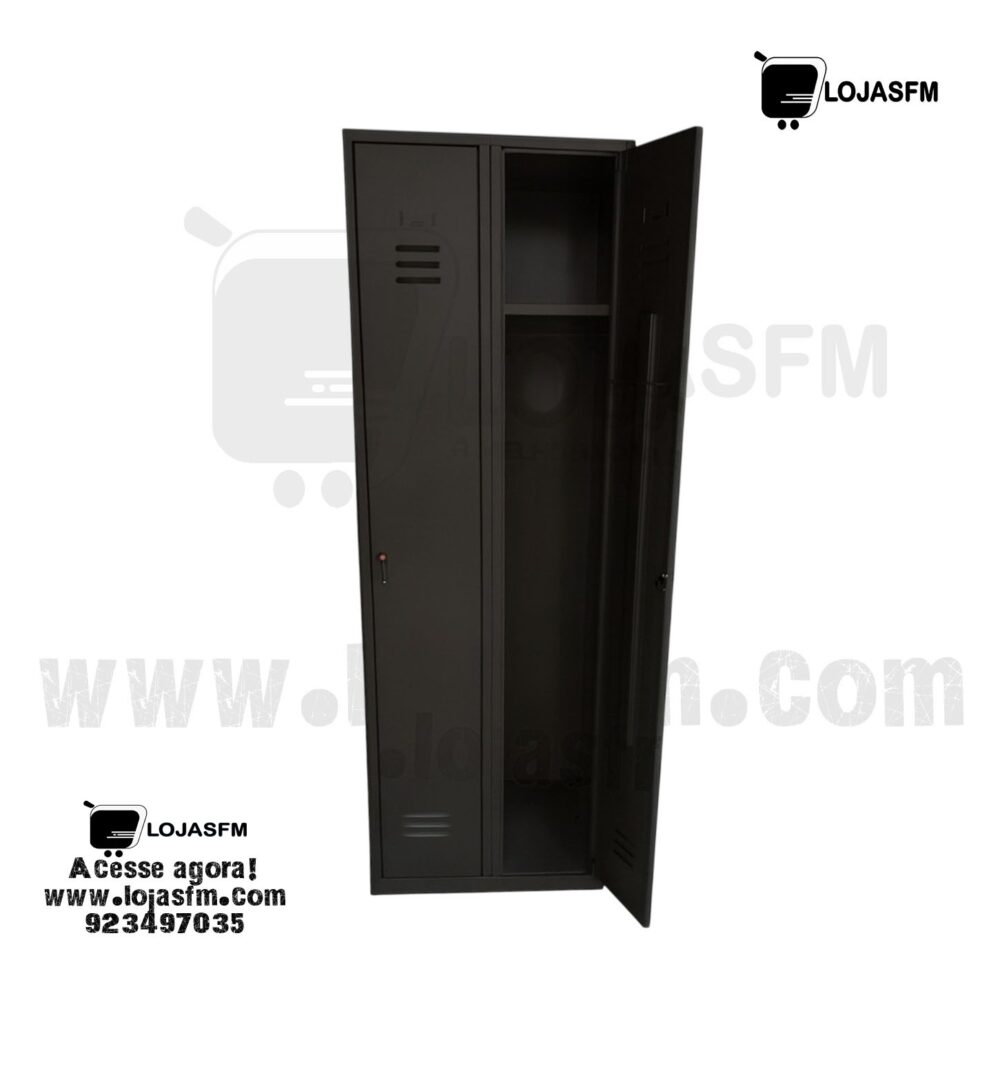Cacifo Metálico Preto com 2 Portas – Entrega e Montagem Incluídas - Image 2