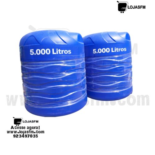 Reservatório de Água 5.000 Litros – Plástico Reforçado Azul com Entrega ao Domicílio