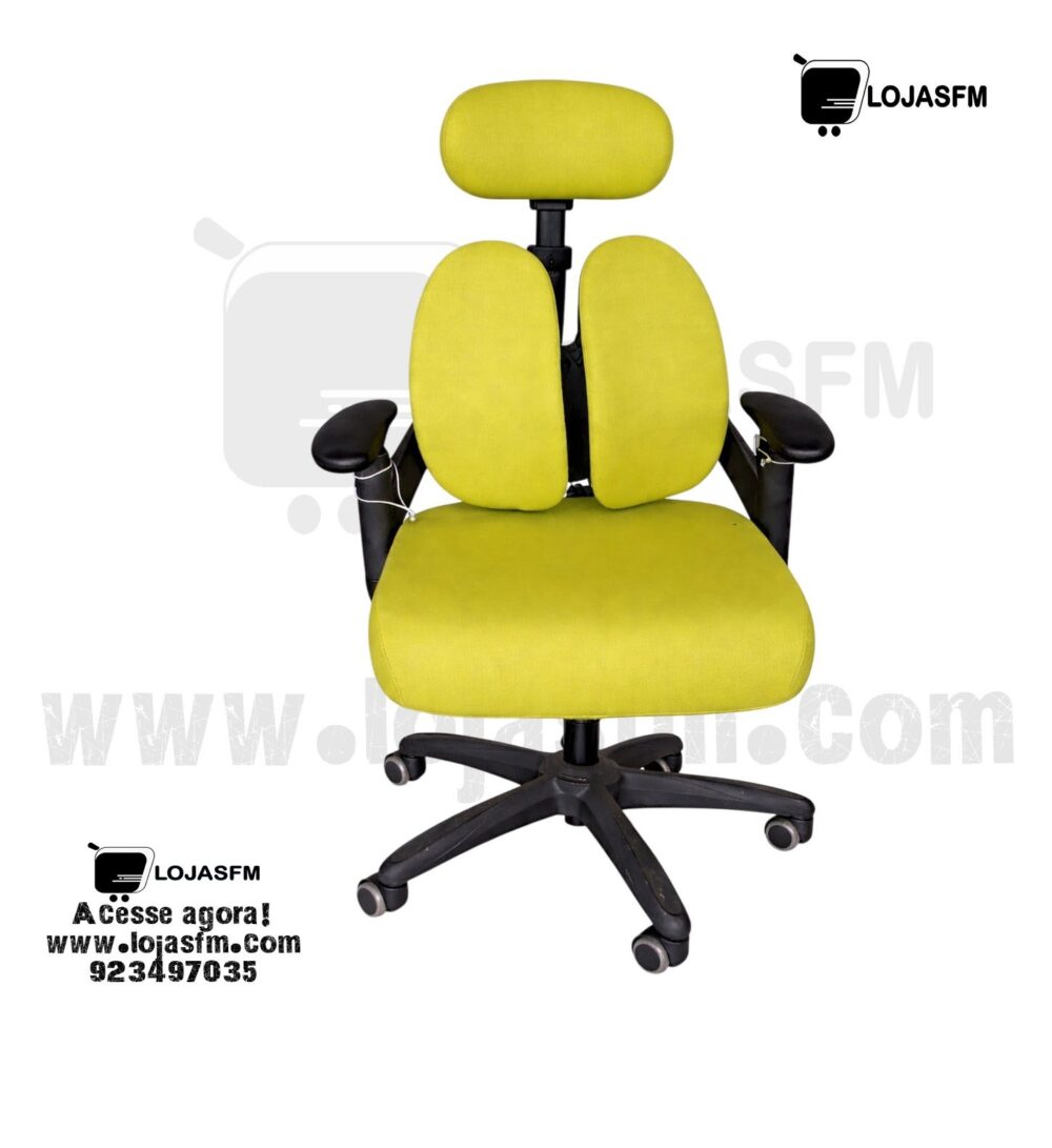 Cadeira giratória de Escritório Ergonómica com Apoio de Cabeça e Encosto Duplo – Conforto Profissional - Image 1