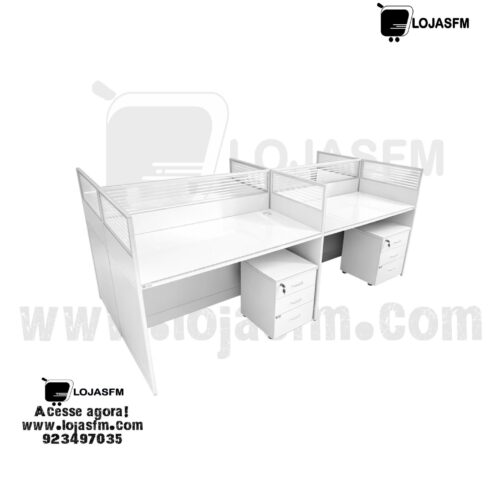 Secretária Ilha 4 Lugares – Entrega e Montagem Inclusas