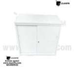 Armário base de Escritório Branco com Portas de Correr e Fechadura – Entrega e Montagem Incluídas