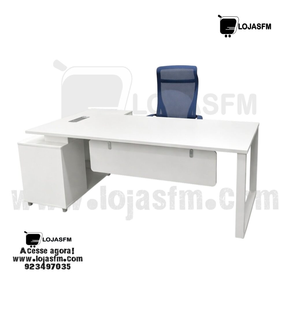 Secretária Executiva em L com Armário Integrado Branco – Design Moderno com Entrega e Montagem - Image 1