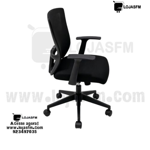 Cadeira de Escritório Ergonómica Giratória Preta com Rodas – Conforto Profissional com Entrega e Montagem