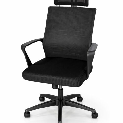 Cadeira giratória Executiva Ergonómica com Apoio de Cabeça em Tela Mesh – Regulável com Rodas | Entrega e Montagem Inclusa