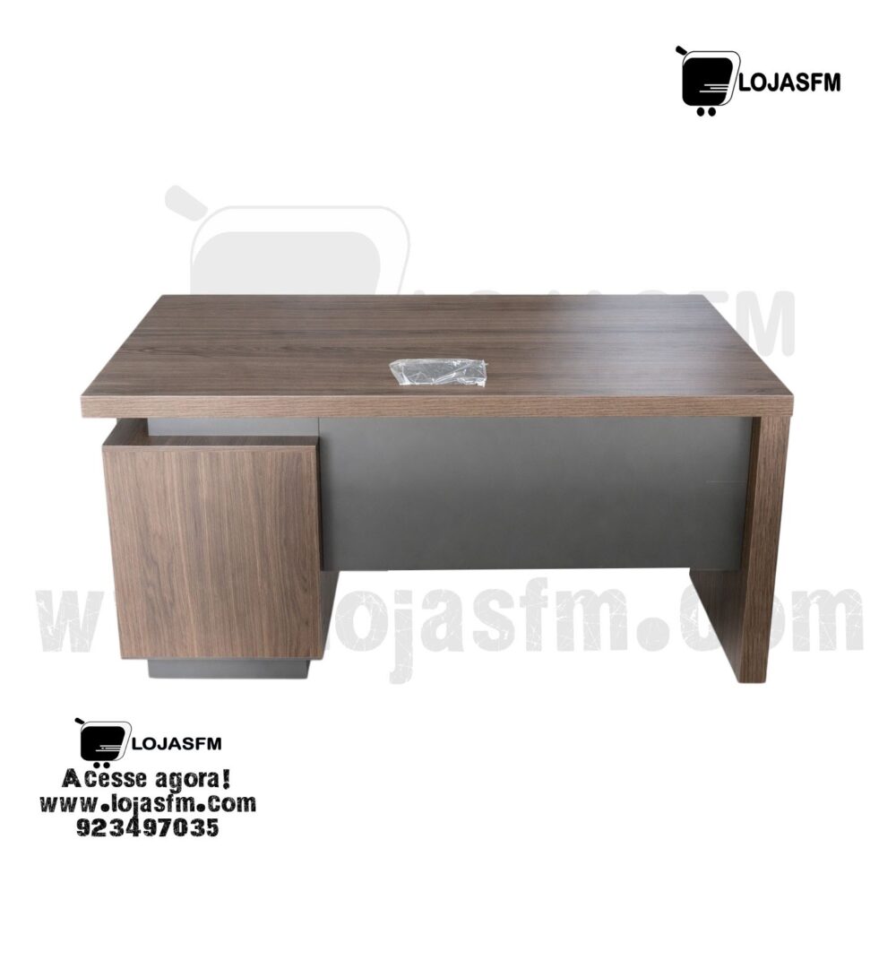 Secretária de Escritório 120x60cm com Gaveta e Armário – Design Moderno em Madeira - Image 2