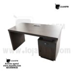 Secretária de Escritório 120x60cm com Gaveta e Armário – Design Moderno em Madeira