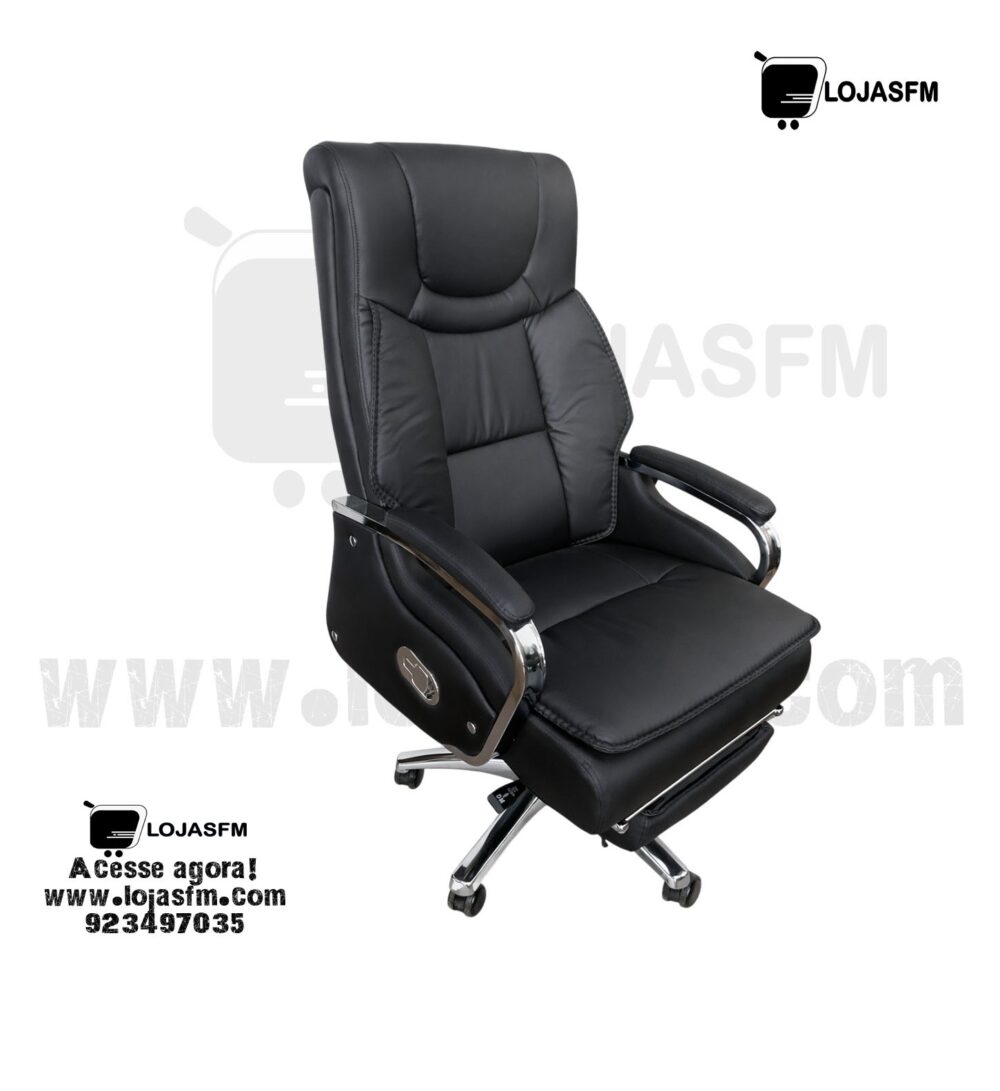 Cadeira giratória Executiva Reclinável de Luxo com Apoio para Pés – Ergonómica em Couro Sintético | Entrega e Montagem Inclusa - Image 2