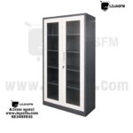 Armário metálico de Escritório 180x90x45cm com Portas de Vidro e Fechadura – Design Moderno