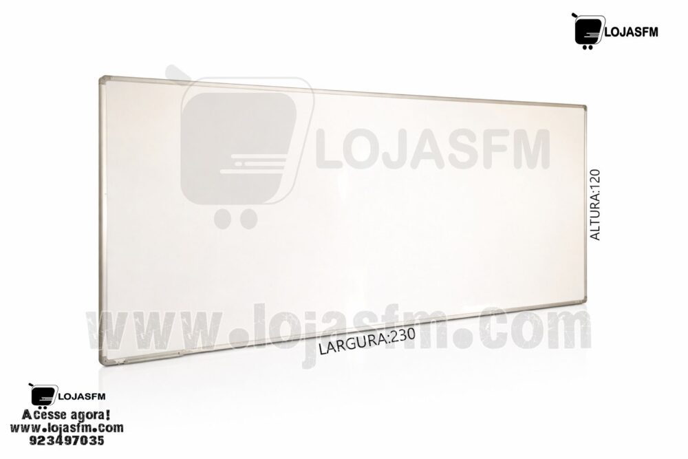 Quadro Branco 230x120 cm com Moldura em Alumínio – Extra Grande para Escritórios e Escolas - Image 1
