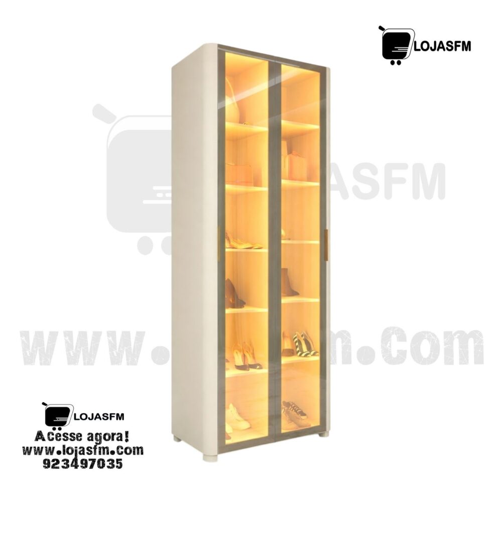 Armário Vitrine com Portas de Vidro e Iluminação LED – Design Moderno com Entrega e Montagem - Image 1