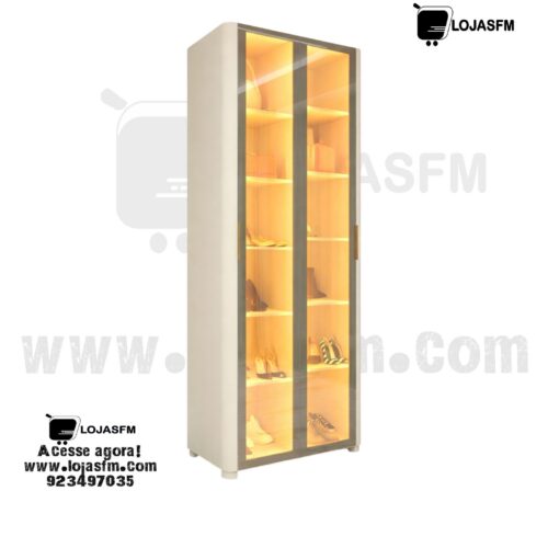 Armário Vitrine com Portas de Vidro e Iluminação LED – Design Moderno com Entrega e Montagem