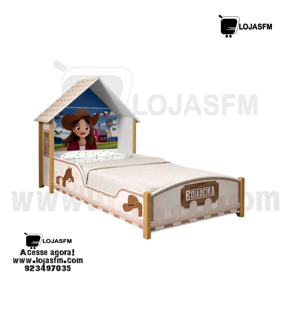 Cama Infantil Casinha Fazendinha 190x90 em MDF – Design Lúdico (Sem Colchão) com Entrega e Montagem - Image 1