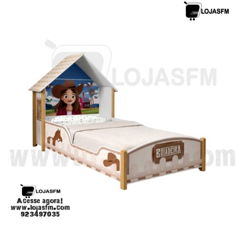 Cama Infantil Casinha Fazendinha 190x90 em MDF – Design Lúdico (Sem Colchão) com Entrega e Montagem
