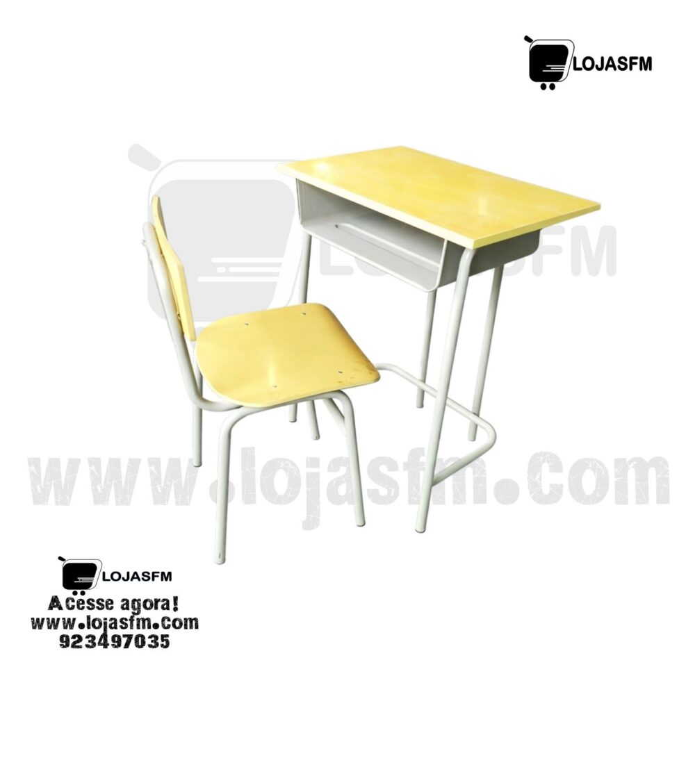 28-03-2026-04 Carteira Escolar Individual 60x40 com Cadeira – MDF e Estrutura Metálica - Image 1