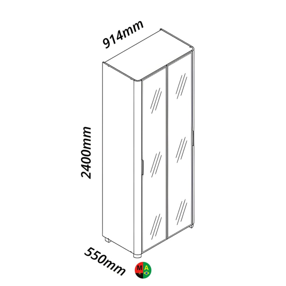 Armário Vitrine com Portas de Vidro e Iluminação LED – Design Moderno com Entrega e Montagem - Image 2