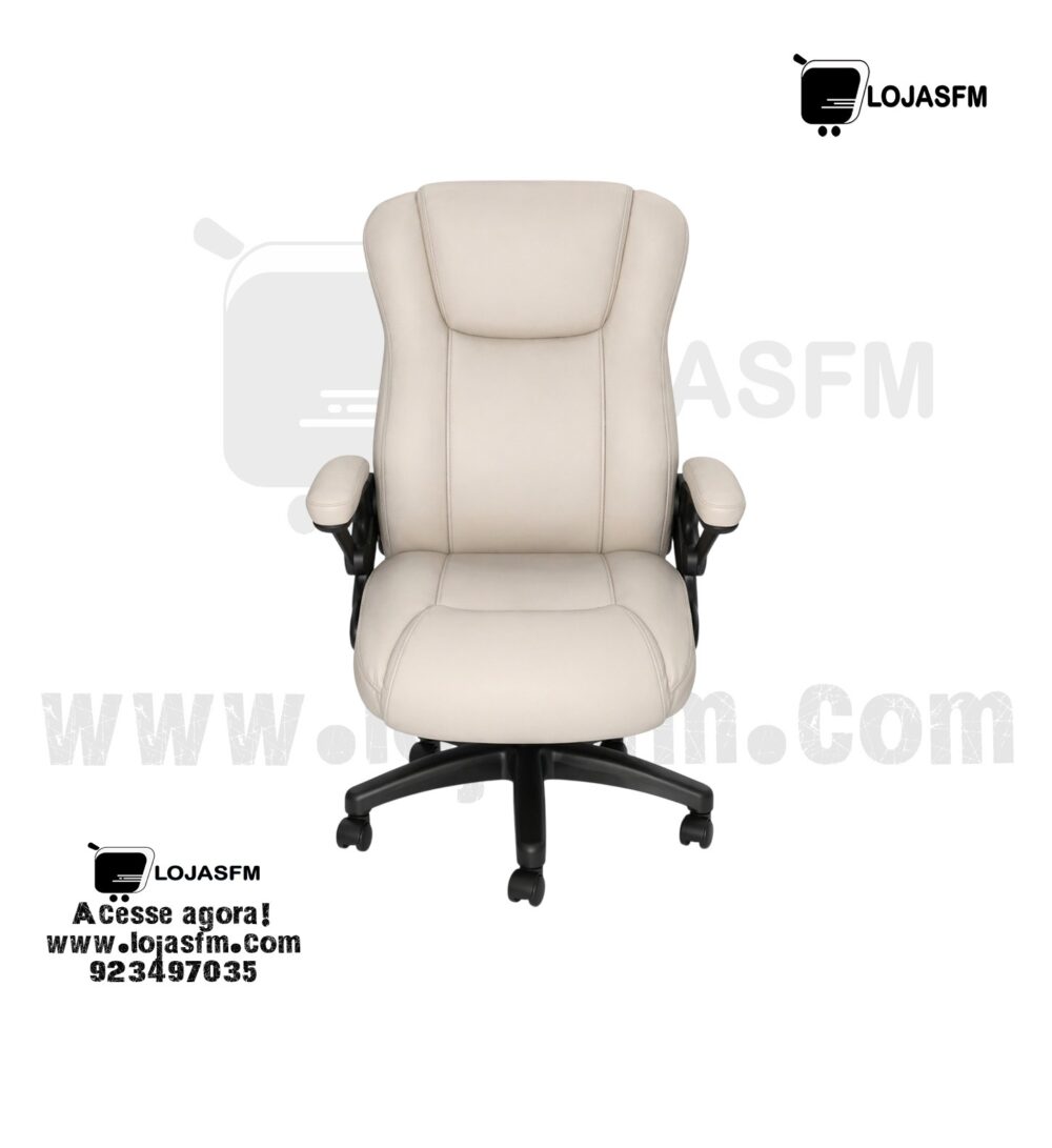 Cadeira giratoria Ergonómica Premium em Couro Sintético – Conforto Total com Rodas e Ajuste de Altura - Image 1