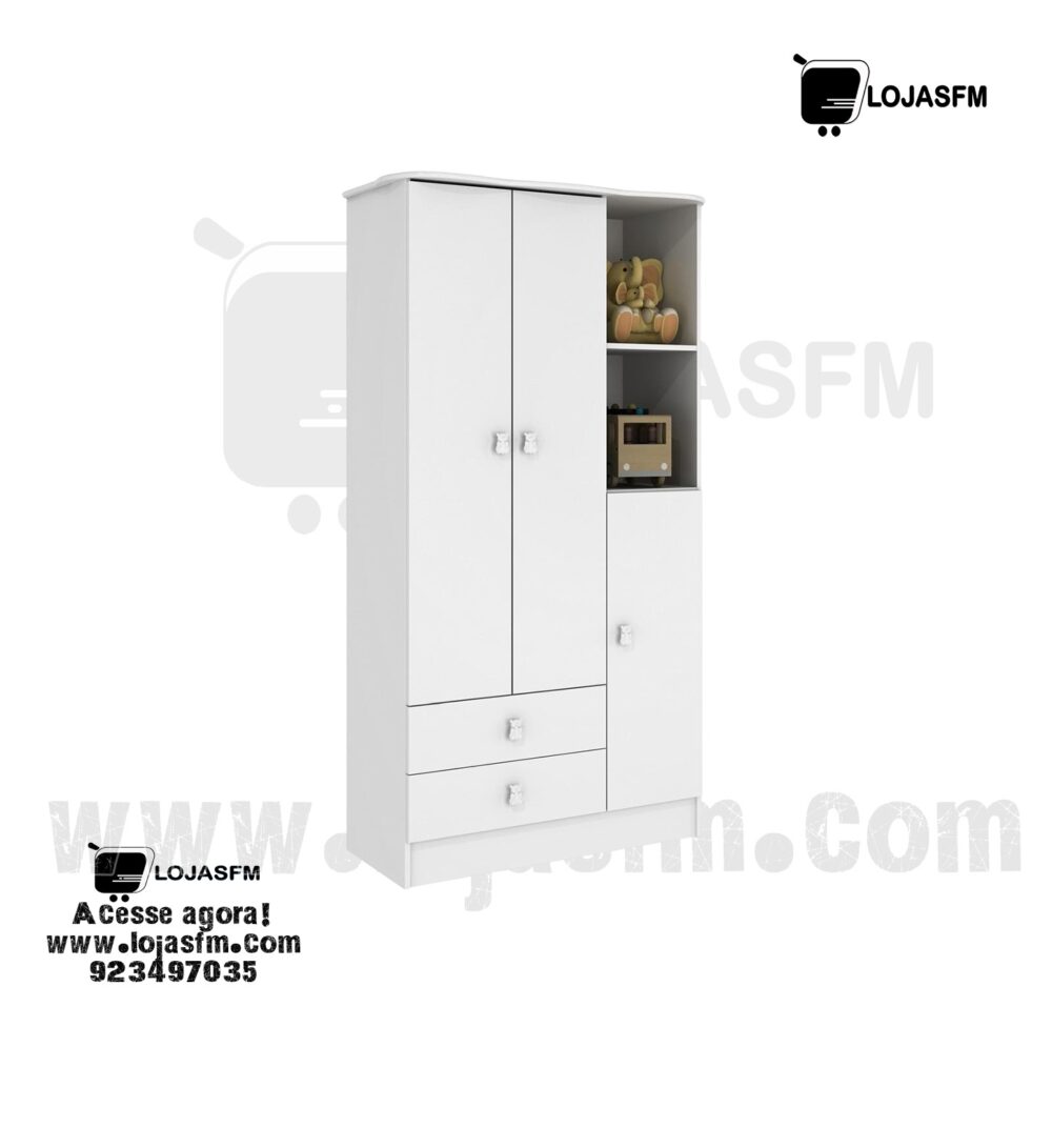 Roupeiro Infantil com Portas, Gavetas e Prateleiras – Entrega e Montagem Incluídas - Image 1