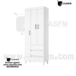 Roupeiro de 3 Portas com 2 Gavetas em Acabamento Branco – Entrega e Montagem Incluídas