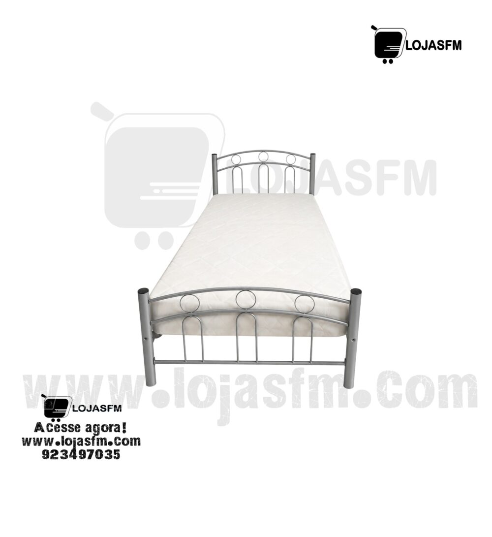 Cama de Solteiro Metálica 190x90 cm – Estrutura Reforçada - Image 1