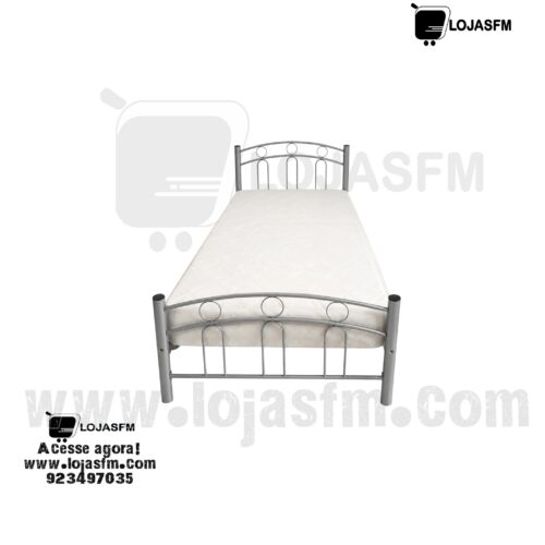 Cama de Solteiro Metálica 190x90 cm – Estrutura Reforçada