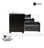 Bloco de gaveta com rodas Metálico para Escritório com 3 Gavetas e Chave – Preto - Image 2
