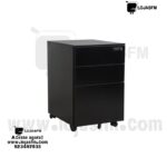 Bloco de gaveta com rodas Metálico para Escritório com 3 Gavetas e Chave – Preto
