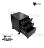 Bloco de gaveta com rodas Metálico para Escritório com 3 Gavetas e Chave – Preto - Image 2
