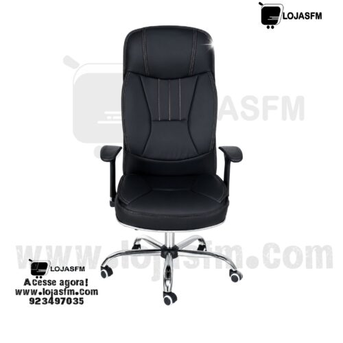 Cadeira Giratória Reclinável em Couro Sintético – Conforto Premium para Escritório