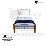 Cama de Solteiro Madeira e Metal 190x90 cm – Design Moderno e Resistente