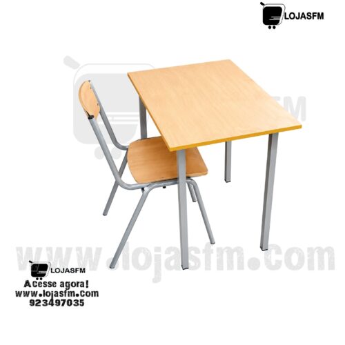 Carteira Escolar Universitária 80x60 cm – Estrutura Metálica Reforçada | Ensino Superior