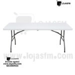 Mesa Dobrável Retangular 180x74 cm – Branca | Eventos, Escritório e Reuniões