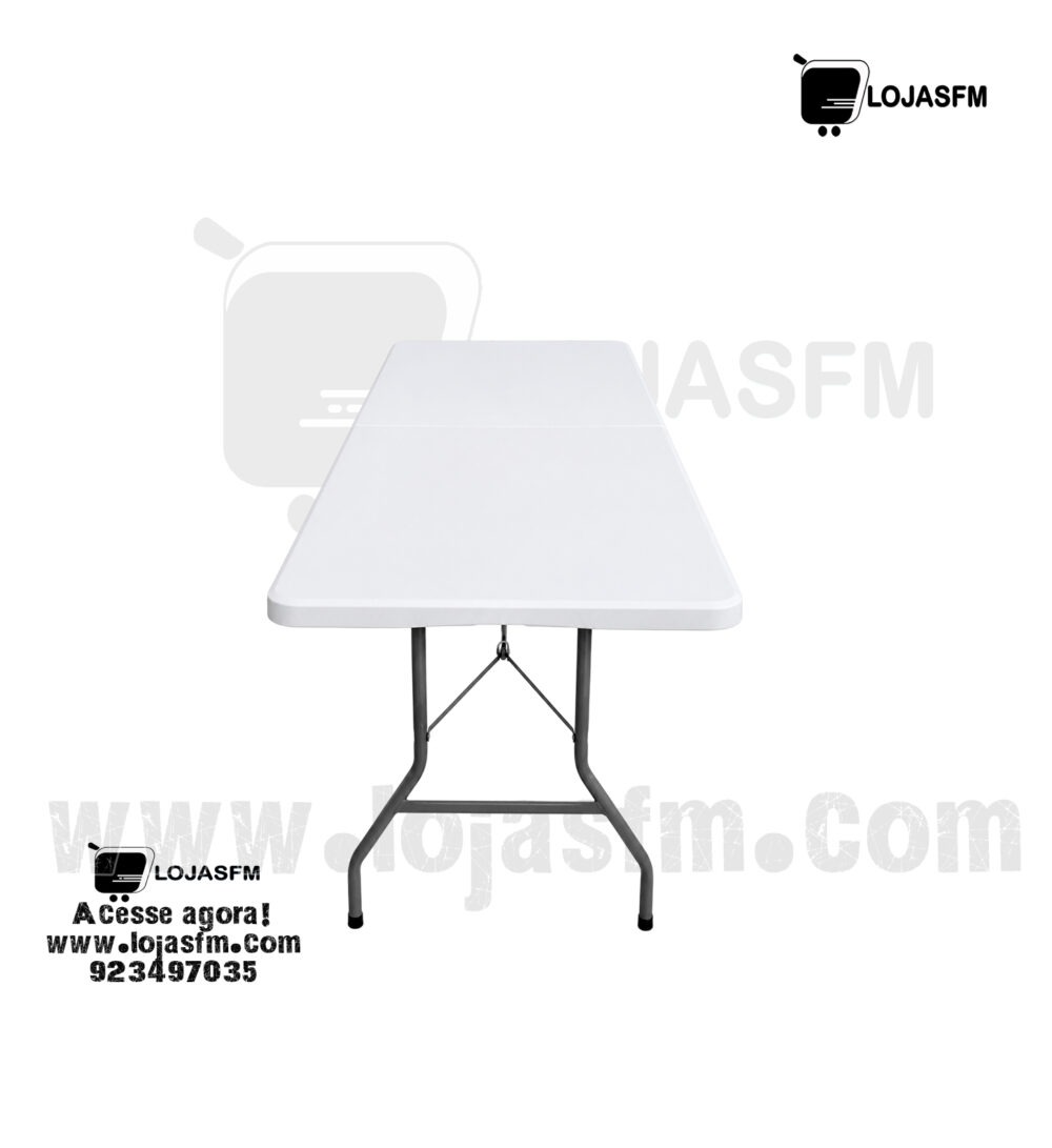 Mesa Dobrável Retangular 180x74 cm – Branca | Eventos, Escritório e Reuniões - Image 2