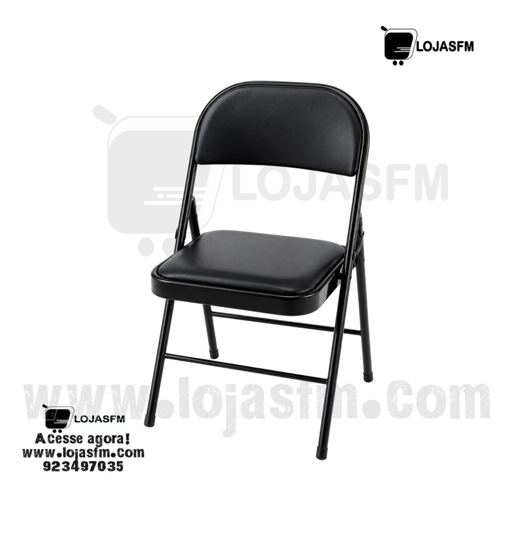 26 Cadeira Dobrável Acolchoada – Preta | Escritório, Eventos e Reuniões - Image 1