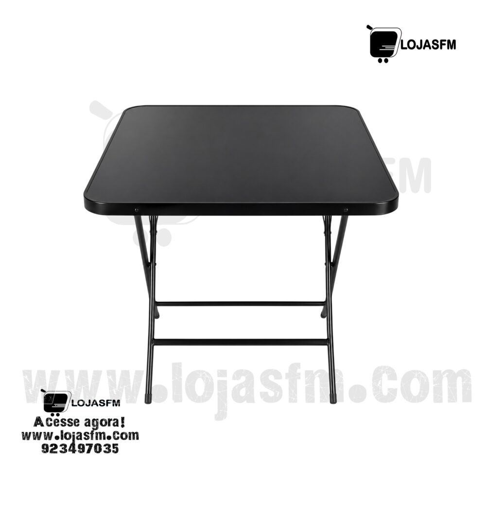 Mesa Dobrável Quadrada 80x80 cm – Preta | Escritório, Eventos e Uso Multifuncional - Image 1