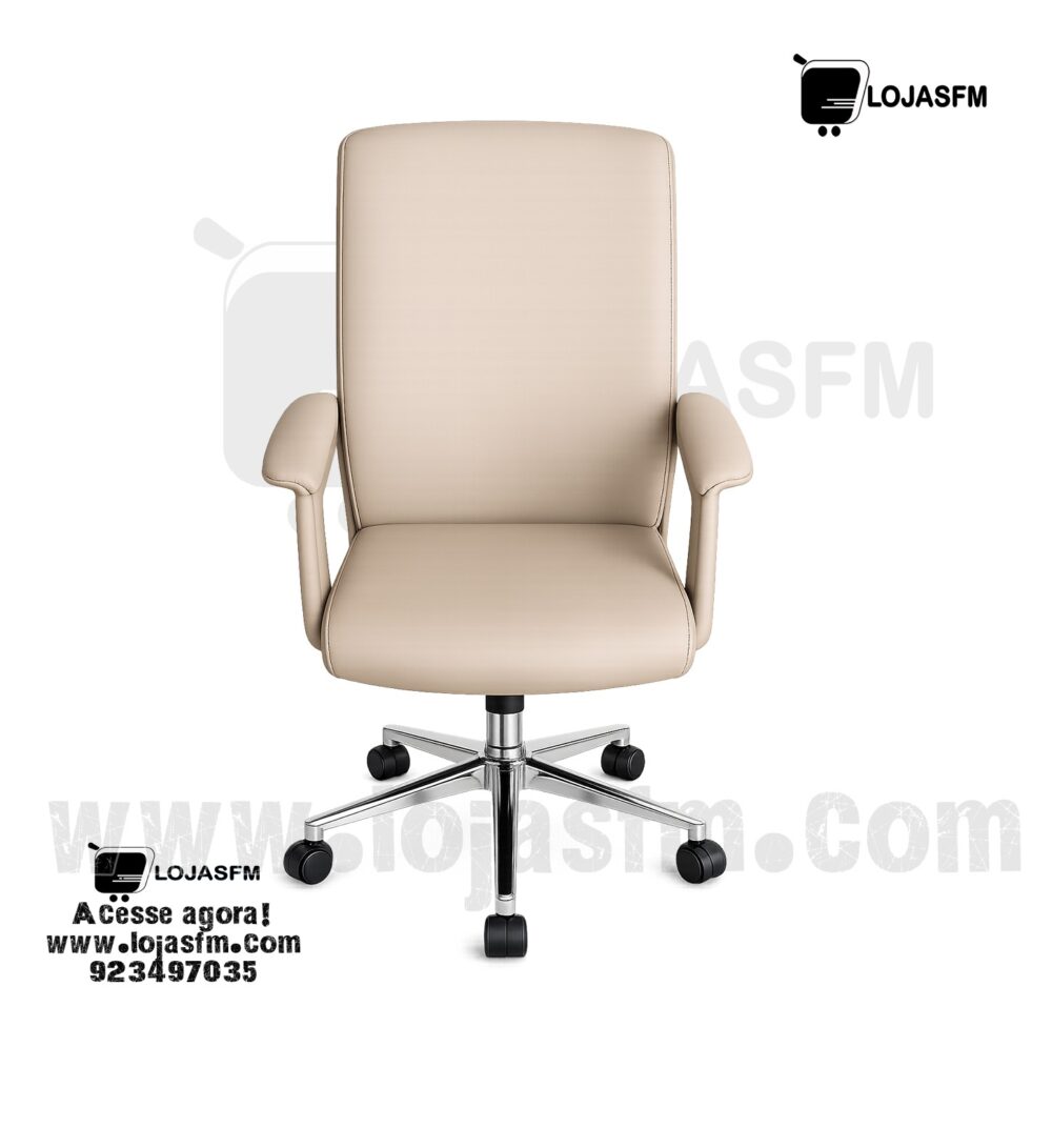 Cadeira Giratória Estofada com Apoios de Braço | Escritório e Home Office - Image 1