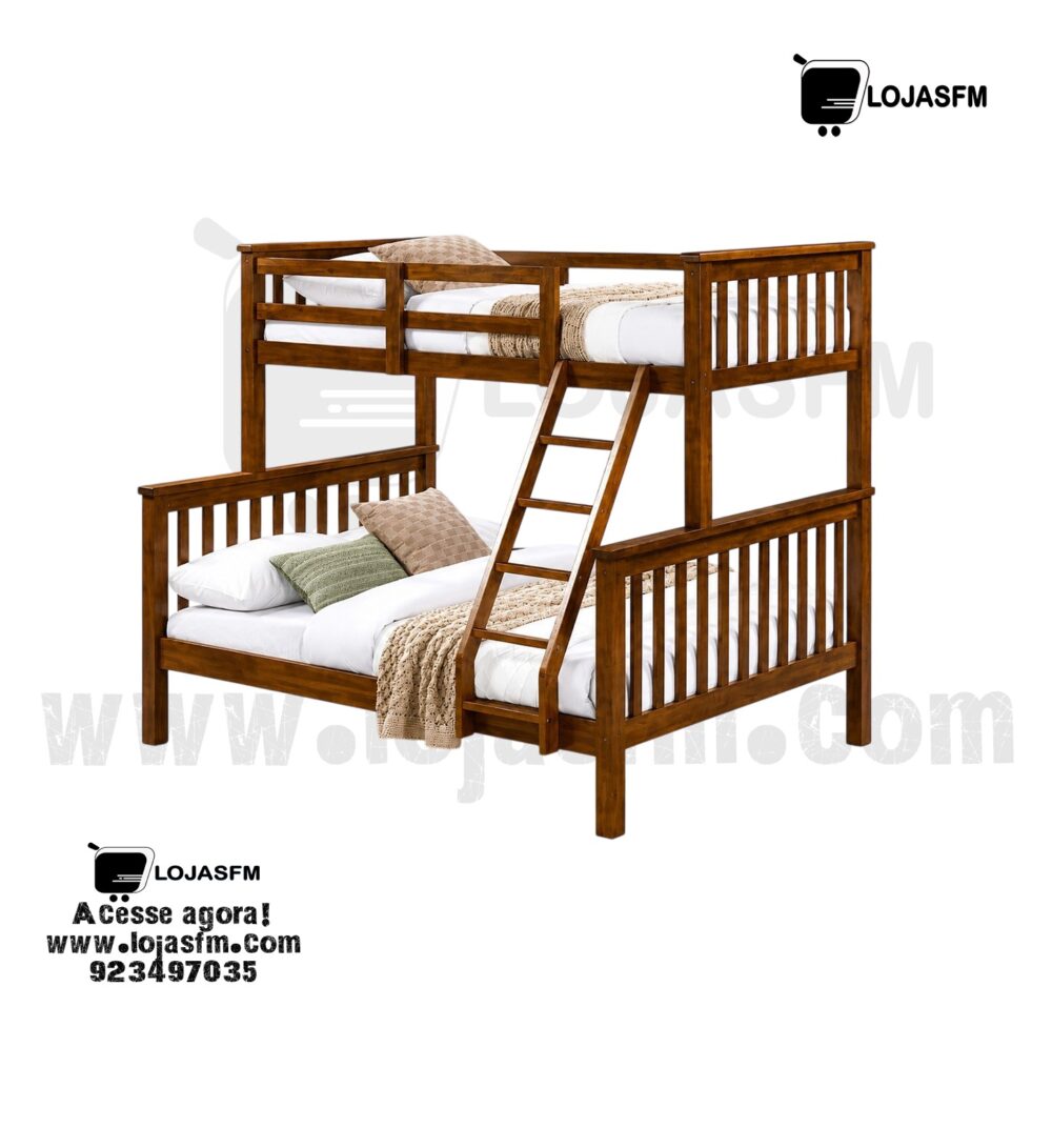 115 Beliche Infantil de Madeira com Cama Inferior Ampla | 190x90 e 190x140 cm - Image 1