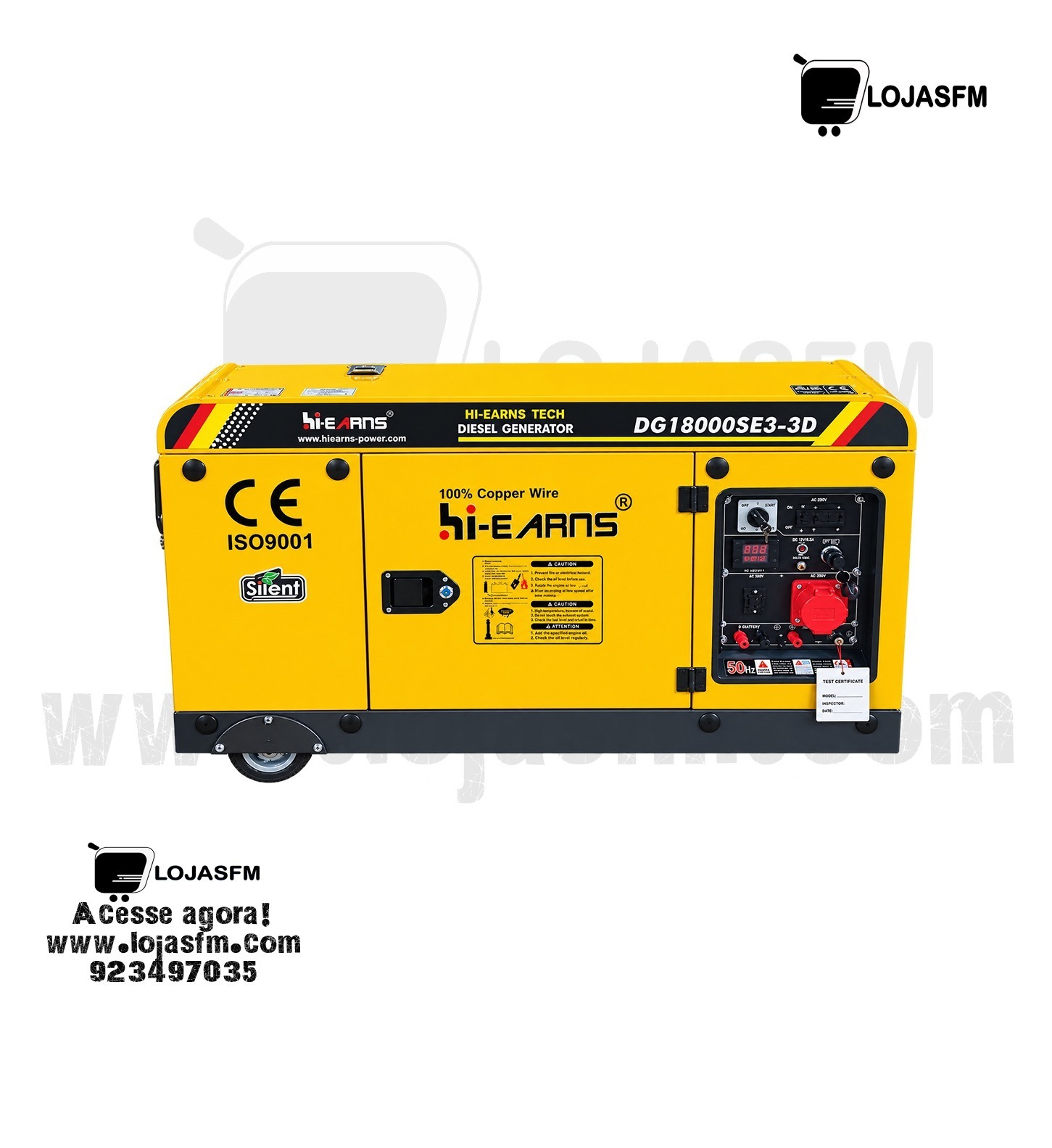 24-09 G Gerador Diesel 10 kVA Trifásico e Monofásico – Hi-Earns - Image 1