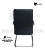 Cadeira de Escritório Fixa com Braços, Estofada em Preto e Estrutura Cromada - Image 3