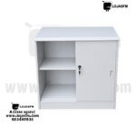 Armário de Escritório em Madeira com Porta e Prateleiras – 80 × 80 × 35,5 cm