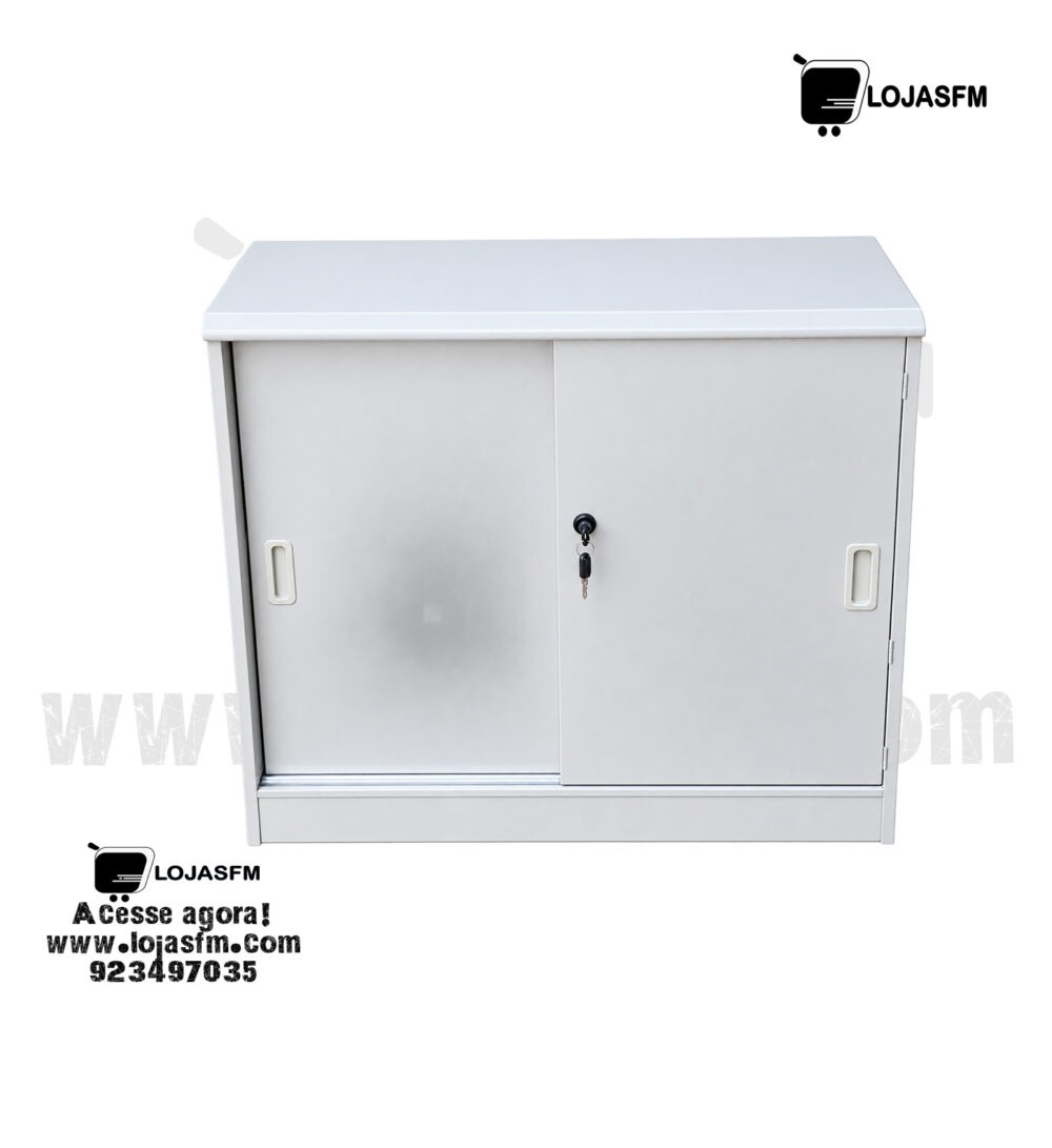 Armário de Escritório em Madeira com Porta e Prateleiras – 80 × 80 × 35,5 cm - Image 3